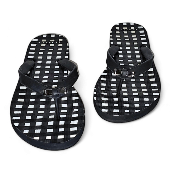 Coach Amel Thong Rubber Flip Flop - Sz 9-10 - Picture 2 of 9